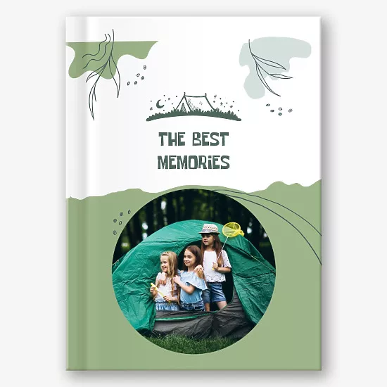 Photo book template memories from a hike