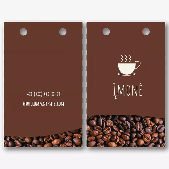 Kavos parduotuvės popierinio maišelio Šablonas