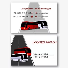 Keleivinio transporto vizitinės kortelės Šablonas