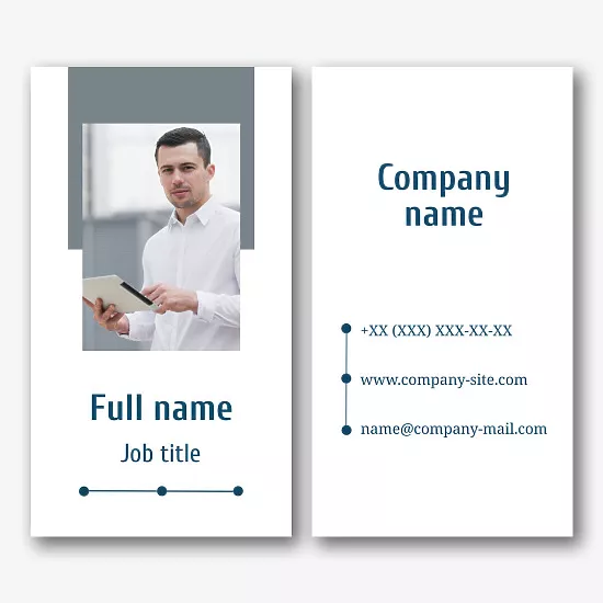 Personal business card template with photos