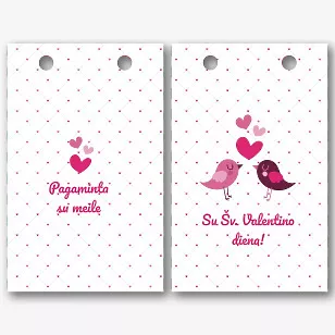 Popierinio maišelio šablonas Valentino dienai