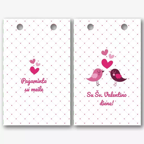 Popierinio maišelio šablonas Valentino dienai