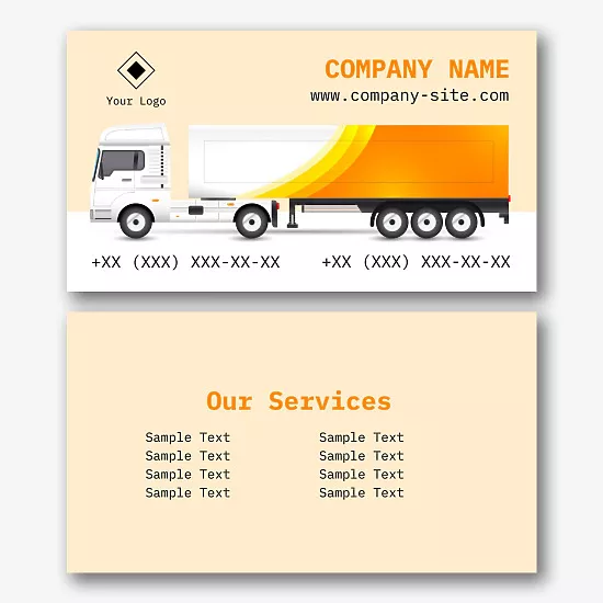 Transport company business card template