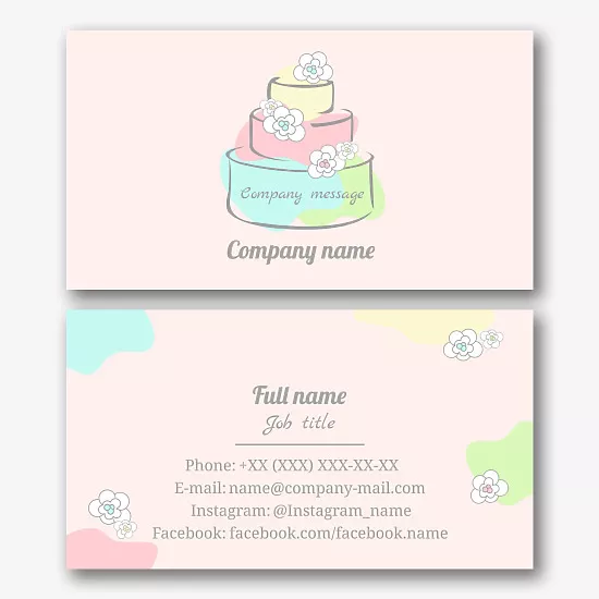Pastry chef's business card template