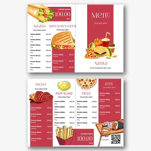 Szablon menu restauracji fast food