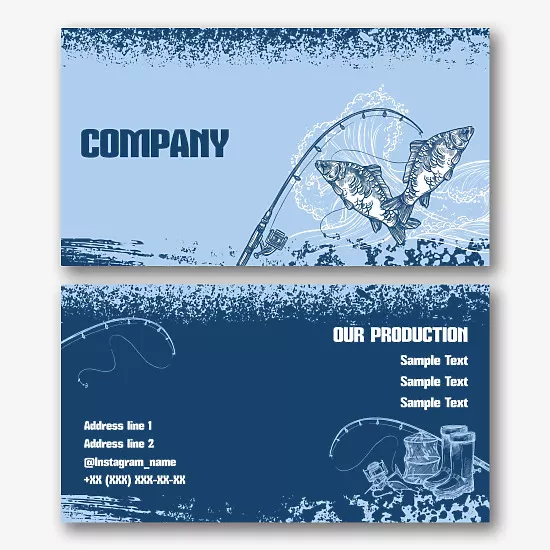Fishing club business card template