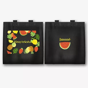 Drobės maišelio raštas su vaisių raštu