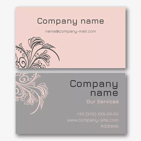 Template for a monochrome abstract business card