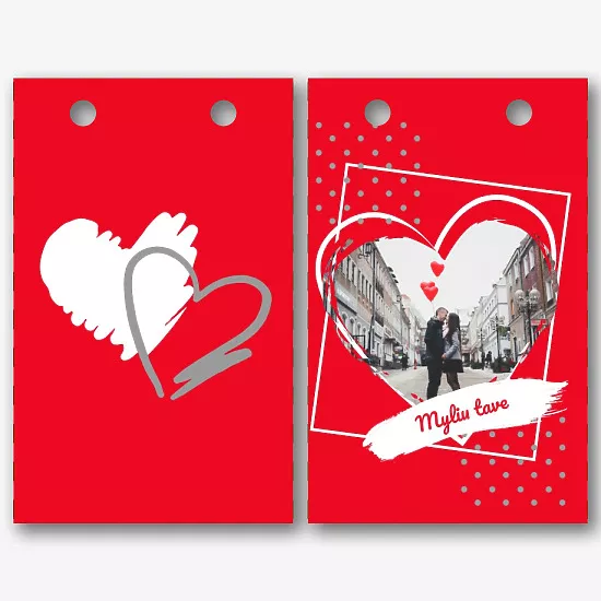 Popierinio maišelio šablonas Valentino dienai