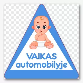 Lipduko šablonas Vaikas automobilyje