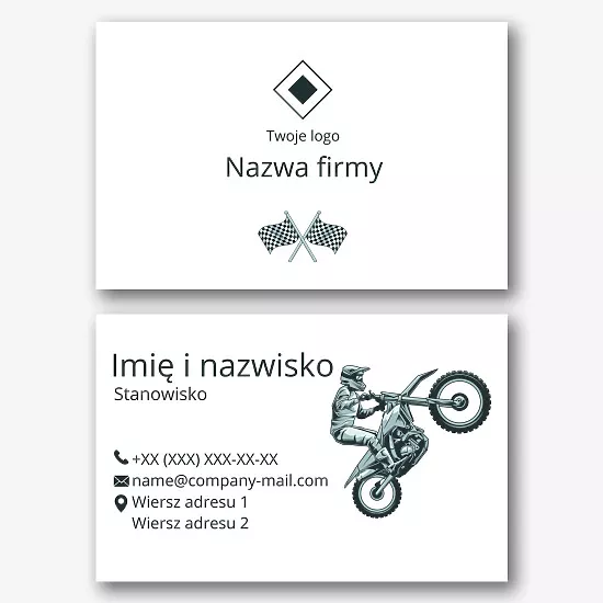 Szablon wizytówki motocyklisty