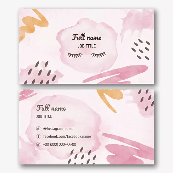The template of the business card of the master of eyelashes