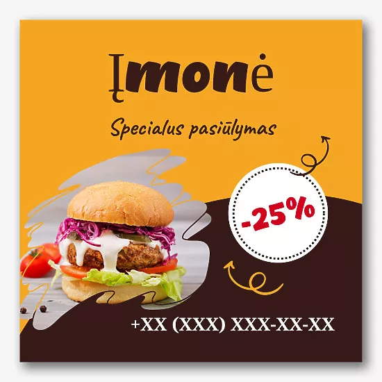 Greito maisto reklamos reklamjuostės šablonas