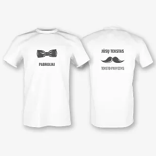 Marškinėlių šablonas su atspaudu jaunikio draugams