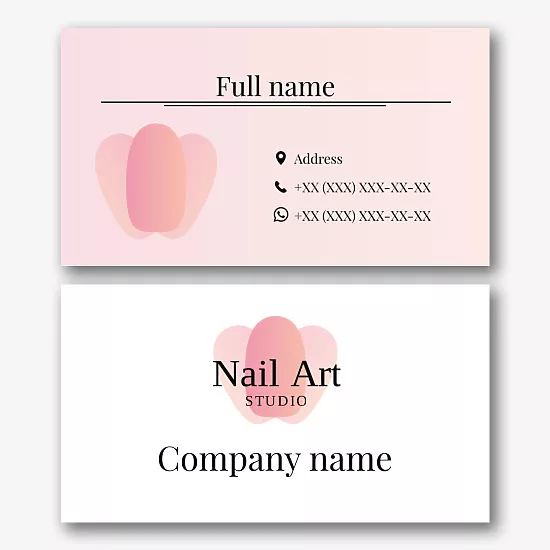 Manicure master's business card template