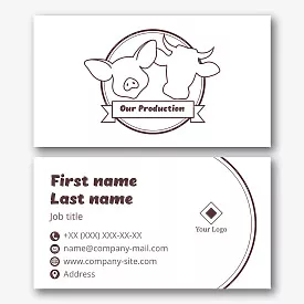 Meat supplier's business card template