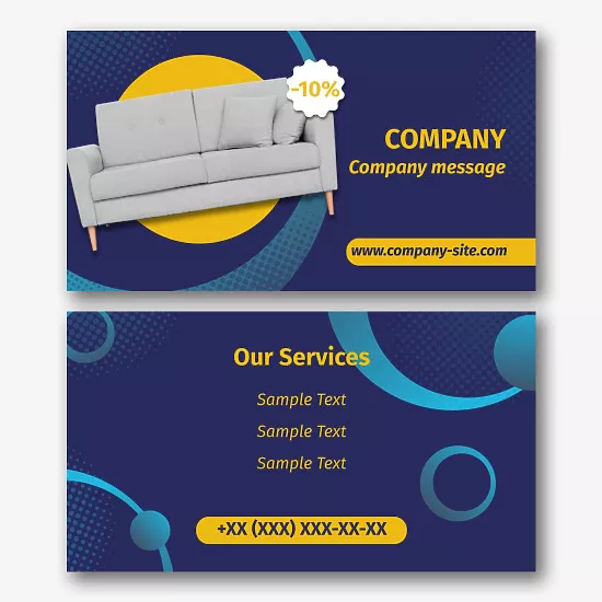 Furniture salon business card template
