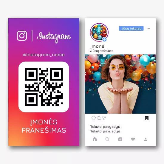 Instagram profilio vizitinės kortelės Šablonas