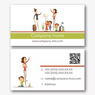 The business card template of the teacher