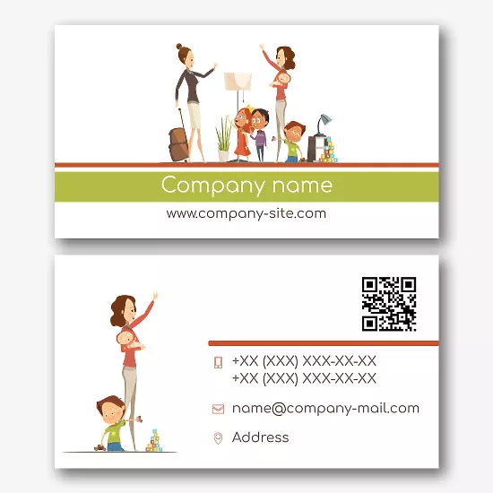 The business card template of the teacher