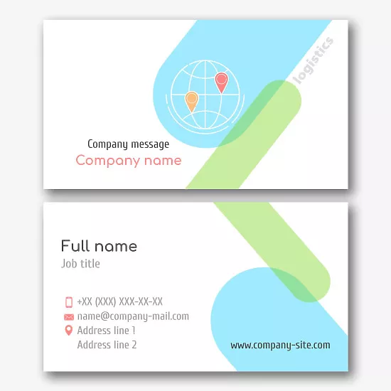 Logistics company business card template