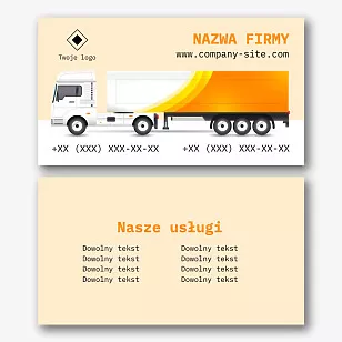 Szablon wizytówki firmy transportowej