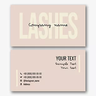 The template of the business card of the master of eyelash extension