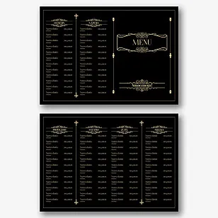 Szablon menu restauracji