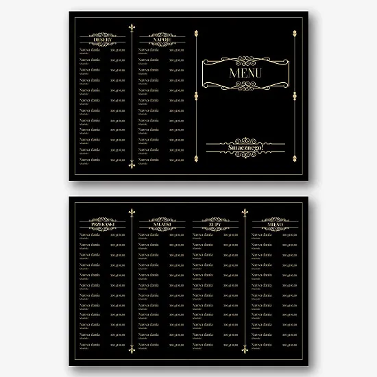Szablon menu restauracji