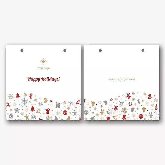 Template of a branded package with a New Year's pattern