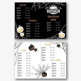 Szablon menu na Halloween