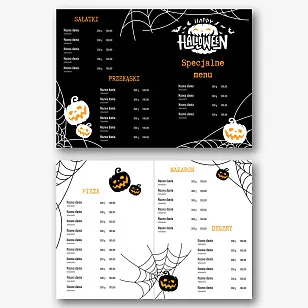 Szablon menu na Halloween
