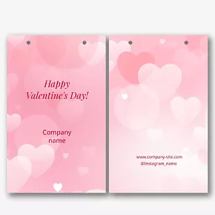 Paper bag template for Valentine's Day