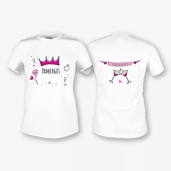 Marškinėlių šablonas su spauda pamergėms