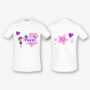 Marškinėlių šablonas mergaitei vakarėliui