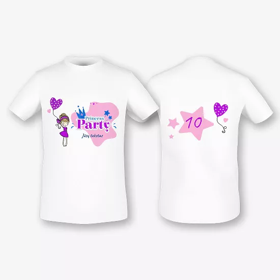 Marškinėlių šablonas mergaitei vakarėliui