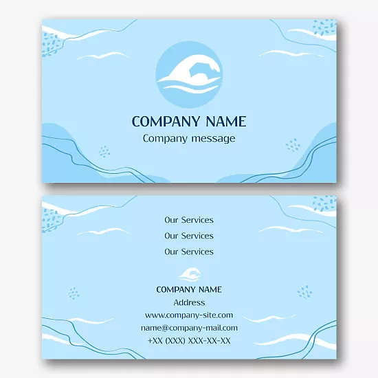 Swimming coach's business card template  