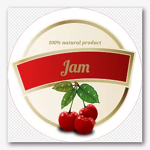 Label template for a jam jar