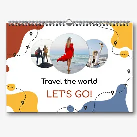 Calendar template with travel photos