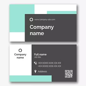 A strict business card template with an asymmetrical design