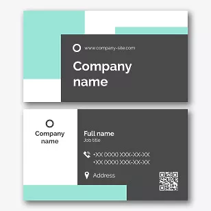 A strict business card template with an asymmetrical design