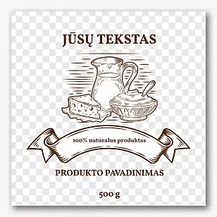 Pieno produktų etiketės šablonas