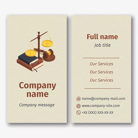 Business card template of a law firm