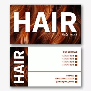 Hairdresser's business card template