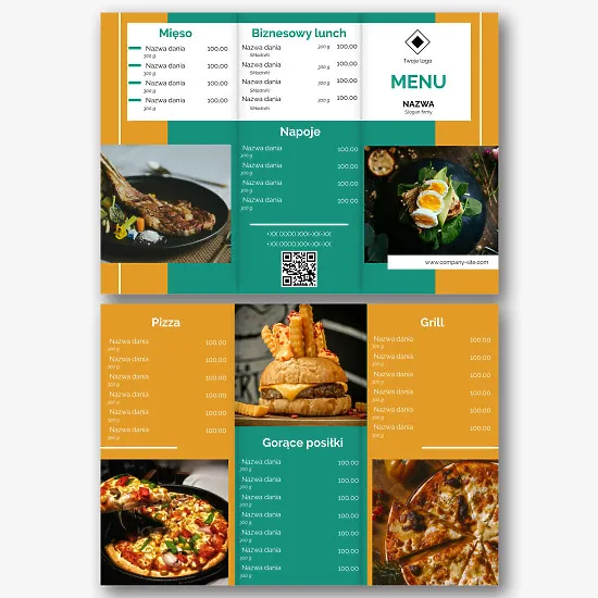 Szablon menu business lunch