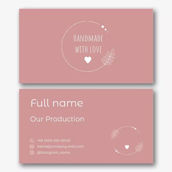 Handmade store business card template