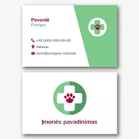 Veterinarijos klinikos vizitinės kortelės Šablonas