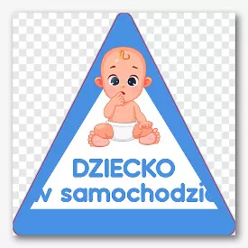 Wzór naklejki dziecko w samochodzie