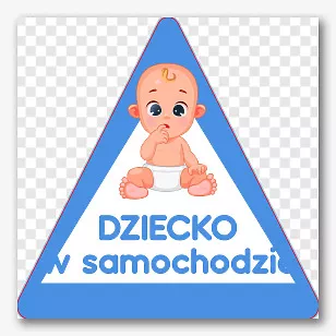 Wzór naklejki dziecko w samochodzie