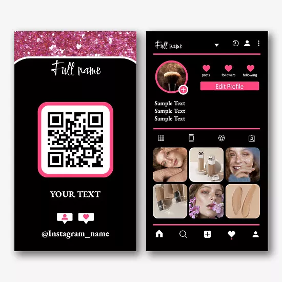 Online cosmetics store business card template
